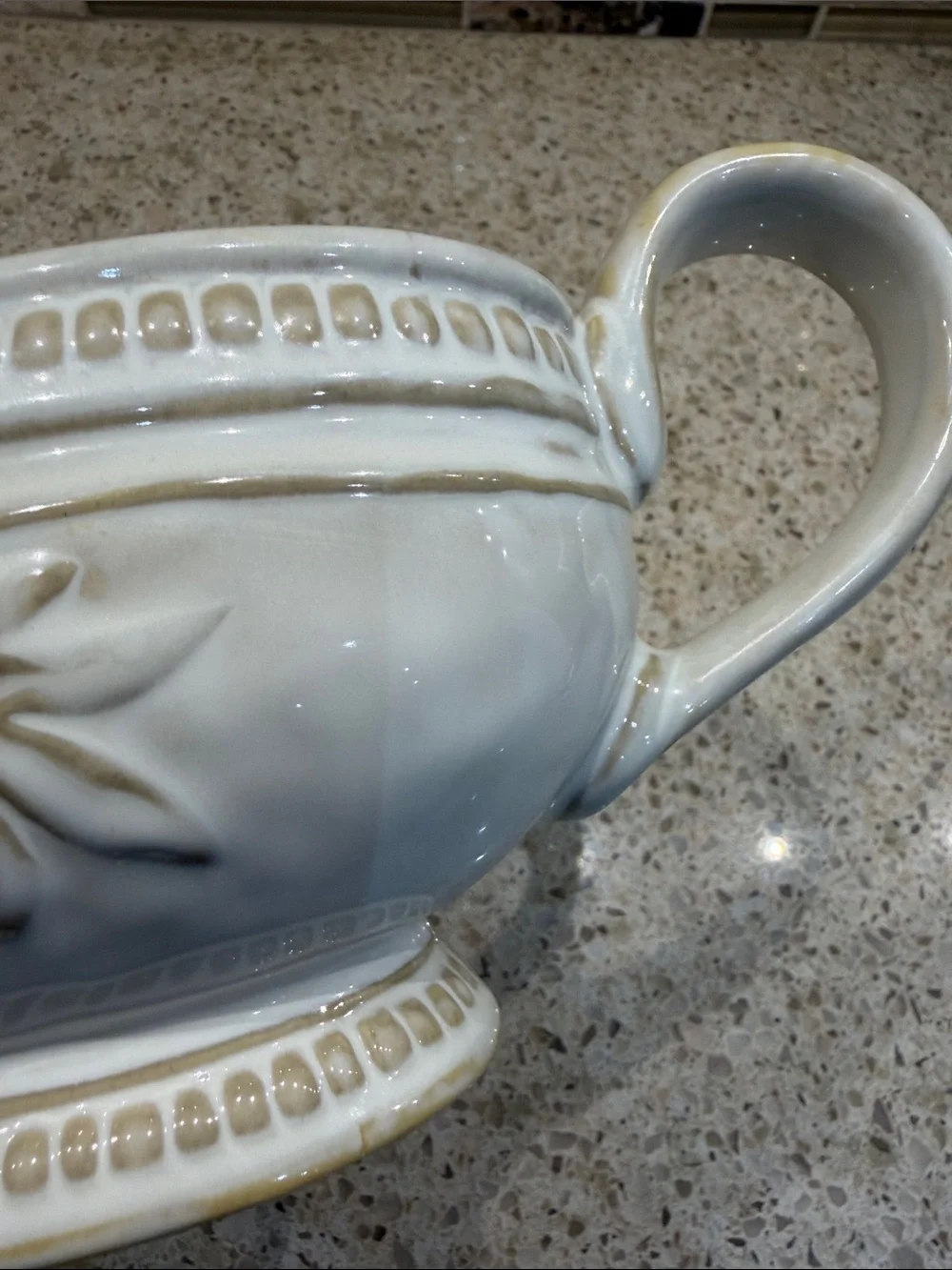 Pottery Barn white and cream gravy boat